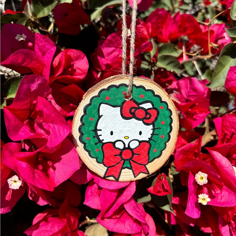 Hello Kitty Christmas Handpainted Ornament